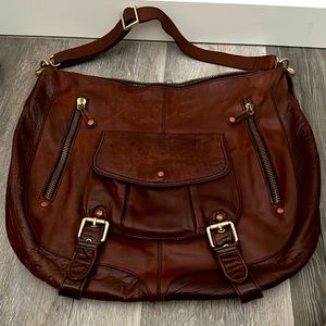 Beautiful rich brown leather bag - like new